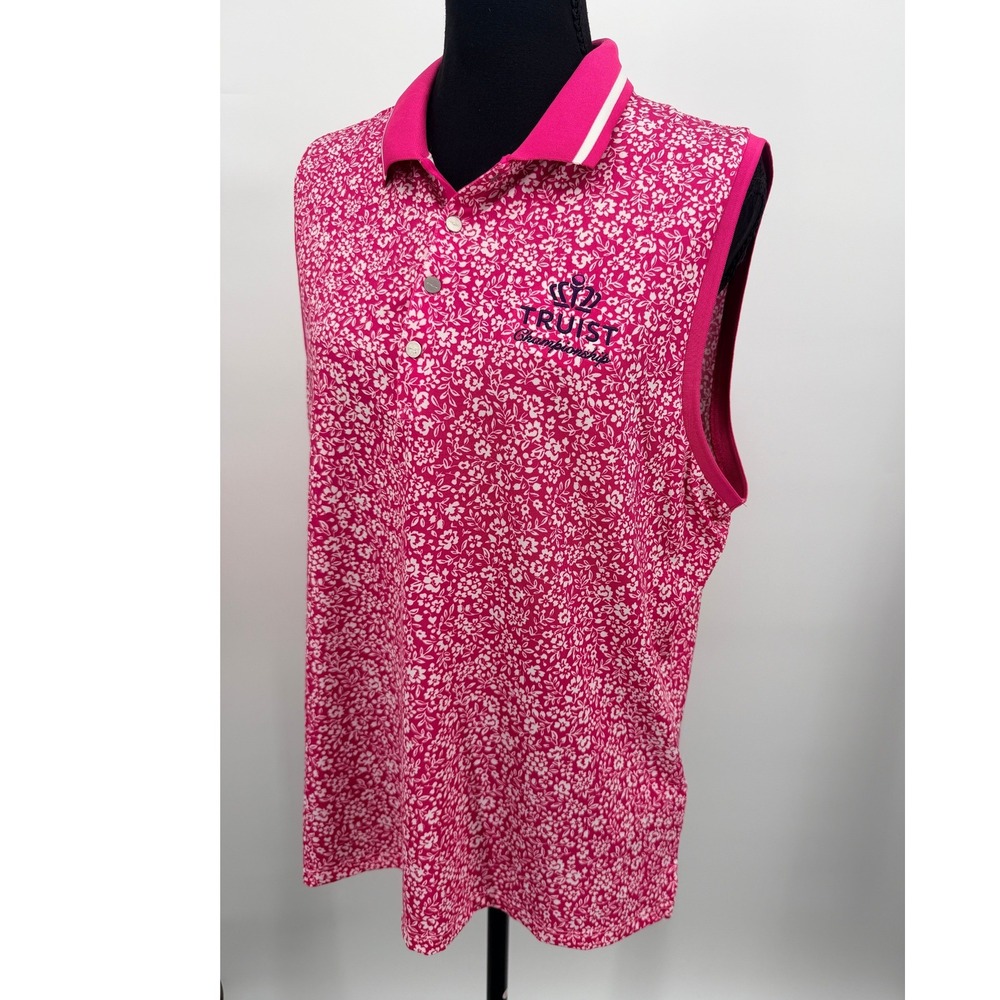 RLX Ralph Lauren Polo Women XL Pink New Floral Truist Championship Sleeveless